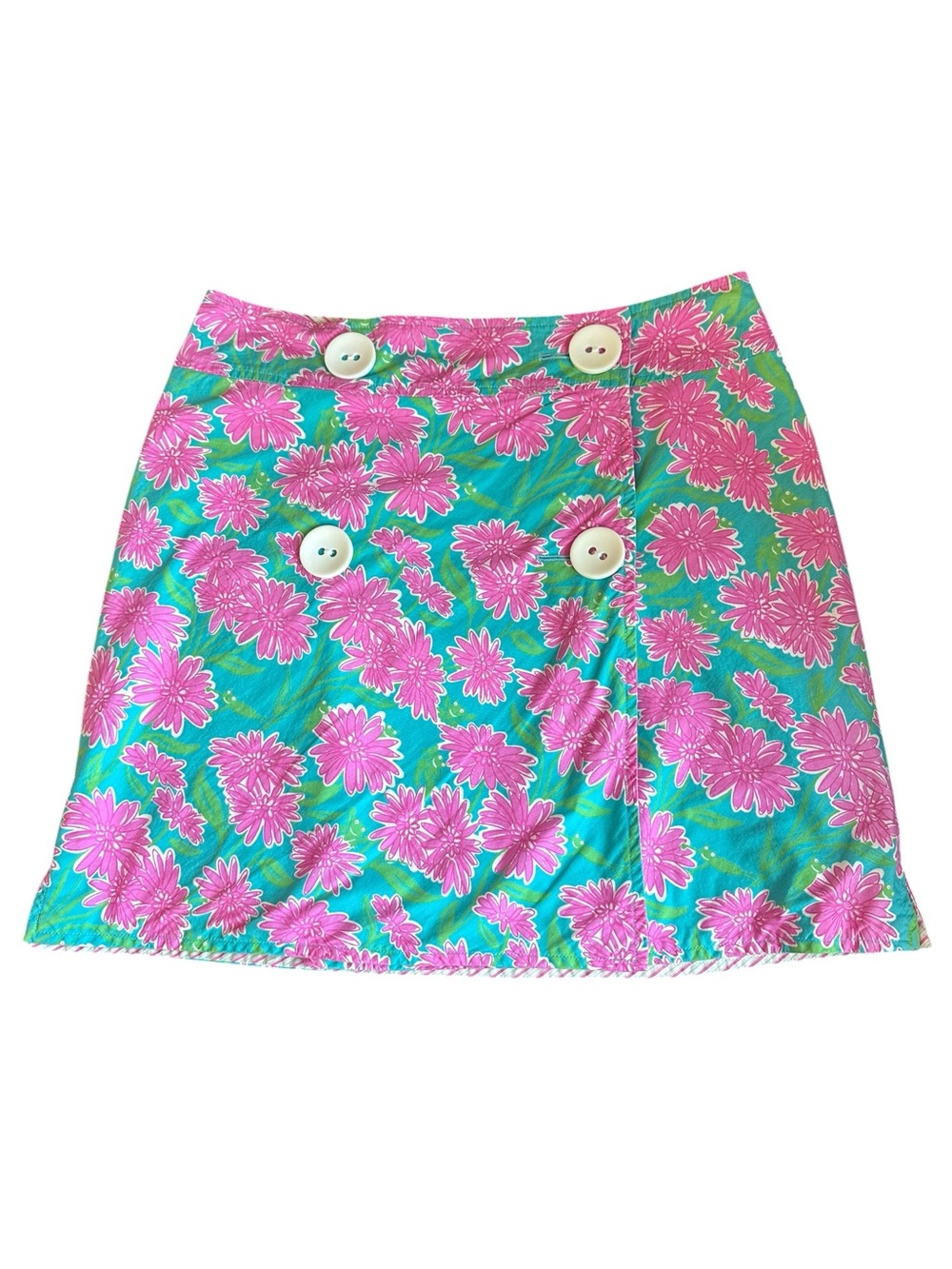 Lilly Pulitzer Reversible Mini Skirt Sz 2 Floral & Striped